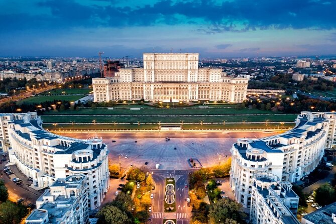 4h Bucharest Private Tour (2h by Car and 2h Walking in Old Town) - Palace of Parliament: world-record scale, seen from the outside