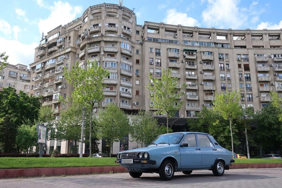 Bucharest: Private Communist Tour in a Romanian Vintage Car - House of the Free Press, Casa Presei, and the city’s messaging machine