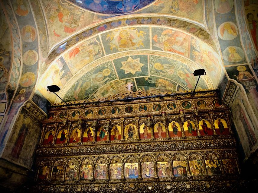 Eastern Orthodox Church Art in Bucharest - Lipscani Street and Saint George Km0 fresco focus